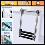 Heavy Duty Stainless Steel Telescoping Boat Ladder - Folding Swim Boarding For. Fixed Price $95.99.