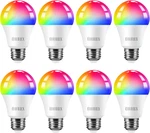 Smart Wifi Color Changing Led Bulbs, 8-PACK, Works With Alexa & Google Home. Fixed Price $83.99.
