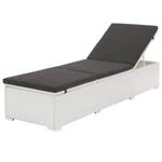 Vidaxl Sun Lounger With Cushion Poly Rattan White - 76.8 23.6 (12.2 26.8 ). Fixed Price $235.95.