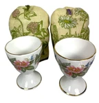 Paragon Country Lane Honeysuckle Floral 2 Egg Cups With Covers England. Fixed Price $25.00.