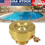 3 Hole Pool Brass Deck Jet Nozzle With Ground Lug Fit Swimming Spa Fountain. Fixed Price $85.99.
