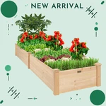 New 8X2FT Outdoor Wooden Raised Garden Bed Planter Vegetables Natural. Fixed Price $82.49.
