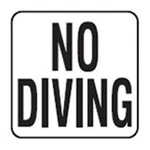 Inlays V621501 No Diving Words 6" X Vinyl 2" Letters Stickon. Fixed Price $21.32.