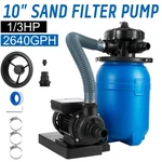 10" Sand Filter W/ 1/3HP Water Pump For Above Ground Swimming Pool 2640GPH. Fixed Price $95.90.