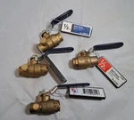 Lot Of 4BALL Valves 1/2" American New. Fixed Price $27.90.