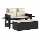 Reclining Patio Bench With Cushions Outdoor Garden Balcony Poly Rattan Vidaxl. Fixed Price $270.99.