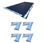Swimline 18X36 Ft Winter Pool Cover + 4-PACK Of Corner Water Tube Weights. Fixed Price $83.99.