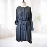 Simply Vera Shirt Dress Blue Xl Henley Roll Tabs Knee Casual Office Resort. Fixed Price $22.00.