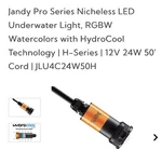 New Jandy Watercolors Nicheless Led Light JLU4C24W50H Series 50' Cord. Fixed Price $320.00.