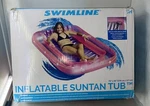 Swimline 71" Swimming Pool Inflatable Suntan Tub Lounge Water Raft Float (used). Fixed Price $20.68.