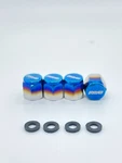 Rays Tire Valve Kit Set Titanium Blue New With Rubber Seal In Package. Fixed Price $23.95.
