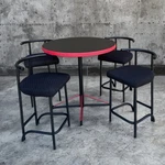 Cal-style Furniture Mfg. Compton Calif 90221 Four Bar Stools + Round Table. Fixed Price $1999.00.