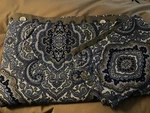 Revman International Blue/ Beige Reversible Print Twin Duvet And Sham Euc. Fixed Price $27.00.