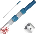 Poople 12FT Telescopic Pool Pole Skimmer Net Brush Vacuum Head. Fixed Price $46.79.