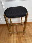 Mid-century Modern Flat Bar Gold Brass Stool By Cal-style Furniture 24X15X15". Fixed Price $85.00.