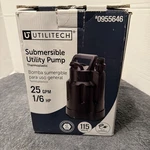 Utilitech 1/6 Hp 115V Submersible Utility Water Pump 25 Gpm #0955646. Fixed Price $30.00.