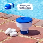 Heavy Duty 7" Pool Floating Chemical Dispenser Floater For 3" Chlorine Tablets. Fixed Price $9.99.