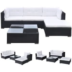 Patio Furniture Set 5 Piece Sofa With Coffee Table Poly Rattan Black Vidaxl. Fixed Price $497.99.