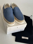 Valentino Garavani KYOS0917 Blue Leather Espadrilles Slip-on Shoes Sz 40 W/box. Fixed Price $299.99.