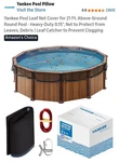 Yankee 21' Leaf Net Above Ground Pool Cover Sapphire Series YPC-RLF-21. Fixed Price $59.00.