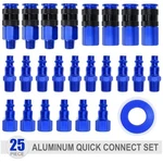 25 Pc 1/4" Npt Aluminum Air Coupler Plug Kit Blue. Fixed Price $52.79.