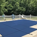 Waterwarden Safety Inground Pool Cover X Blue Mesh Left Step SCMB1632LS. Fixed Price $479.00.
