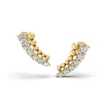 0.43 Ct Lab Grown Round Diamond Stud Earrings 14K Yellow Gold Jewelry For Her. Fixed Price $499.00.