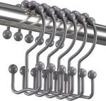 Nickel Double Glide Shower Curtain Hooks Rustproof Metal Roller Rings Set 12. Fixed Price $17.83.