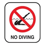 Inlays V621500 No Diving Words 6" X Vinyl Stickon W/int'l Symbol. Fixed Price $22.79.