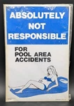 Vtg 1970S Poolmaster Sign Swimming Rules Not Responsible Accidents Pregnant. Fixed Price $49.99.