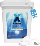 Xtremeclear 3" Inch Stabilized Chlorine Tablets For Swimming Pool Hot Tubs 25LBS. Fixed Price $104.95.