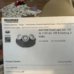 Dayton Pond Light Set C1. Fixed Price $233.75.