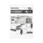Everbilt Stainless Steel Hose Clamps 3/8-7/8 10 Pack Silver Natural Finish. Fixed Price $10.99.