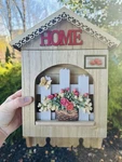 Cottage Core Home Fence/flowers Wooden Box Hidden Key Holder Cabinet Wall Mount. Fixed Price $26.00.