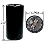 130-156 Uf/mfd 110-125 Vac Start Capacitor Replaces Ngm 61B1D110130NCNG 11911. Fixed Price $10.40.