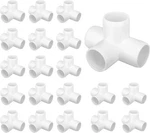 20 Pack 4 Way Pvc Fittings 1/2 Inch, Furniture Grade Pipe Elbow Connector,. Fixed Price $21.73.