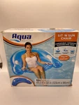 Aqua Leisure Sit Sun Chair Inflatable Pool Float Blue New Open Box. Fixed Price $18.00.