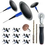 Tire Repair Patch Tool Kit Including 24PCS Plugs, Tungsten Buffing.... Fixed Price $35.19.