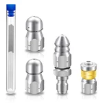 6-PIECE Stainless Steel Sewer Jetter Nozzle Kit Rotating Button Nose Wi.... Fixed Price $31.34.