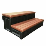 Leisure Accents 36" Deck Patio Spa Hot Tub Storage Compartment Steps - Redwood. Fixed Price $125.39.