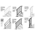 Uimoso 1/2/3/4/5 Steps Handrail Outdoor Porch Deck Stair Railing Black White. Fixed Price $51.99.