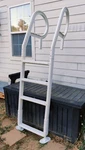 Champlain Plastics Above Ground Pool Deck Ladder Adjustable Upto 54". Fixed Price $80.00.