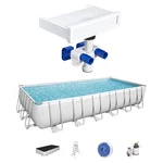 Bestway Multicolor Led Waterfall & 24'X12'X52" Above Ground Swimming Pool Set. Fixed Price $1384.98.