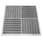 Aquastar 24101 24" Square Frame With Four 12" Flat Grates - White. Fixed Price $920.30.