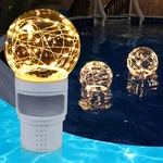 Deeprblu Pool Chlorine Floater With Solar Ball Light, Floating Warm White. Fixed Price $38.59.