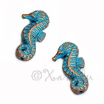 Seahorse Beads 20MM Blue Copper Ocean Beach Spacers B8508 - 10, 50PCS. Fixed Price $19.00.