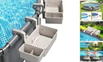 Aquajoyer 2 Sets Of Poolside Storage Baskets With Cup Holders - Perfect Gray. Fixed Price $47.44.