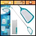 Professional 6FT Leaf Skimmer Net With 5-POLE Sections Ultra Fine Mesh For Poo. Fixed Price $33.99.