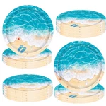 Ocean Waves Plates Summer Beach Supplies 48 Piece Pool Party Disposable Plate.... Fixed Price $24.09.