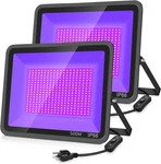 500W 2 Pack Led Light,black Flood Outdoor With Plug And Switch, IP66. Fixed Price $163.40.